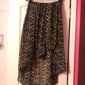 High low cheetah print skirt